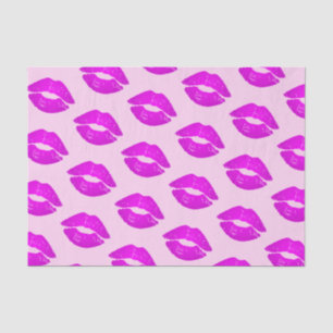 Hot Lips Pink Kiss Lipstick Print Tissue Paper