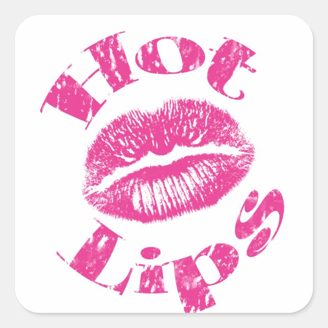 Hot Lips! Pink Lips Square Sticker (Front)