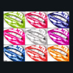 Hot Lips Pop Art  Poster (Improved!)<br><div class="desc">Tinted various colours to produce this classic pop art effect; these beautiful high gloss lips are drawn in pencil and accentuated with a marker edge detail.</div>