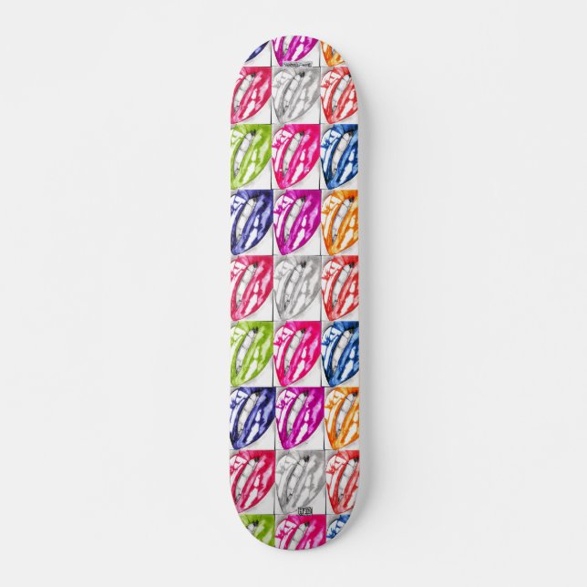 Hot Lips pop art skateboard (Front)