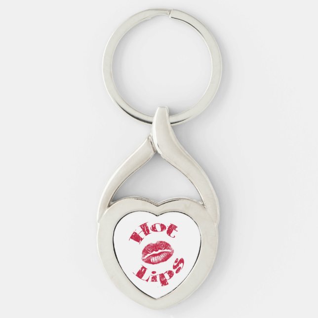 Hot Lips, Red Lips Keychain (Front)