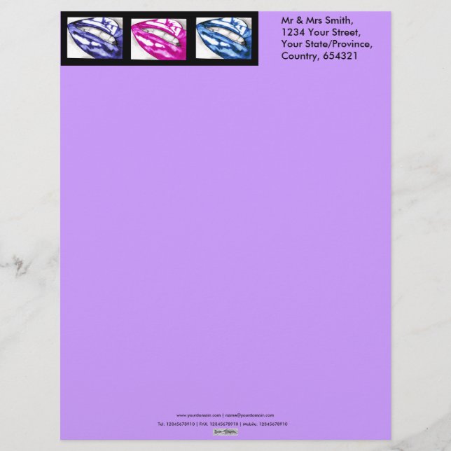 Hot Lips The Blues Stationary Letterhead (Front)