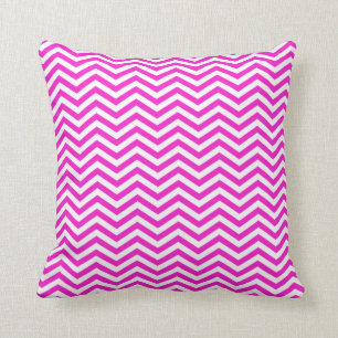 Hot Magenta Chevron Stripes Throw Pillow