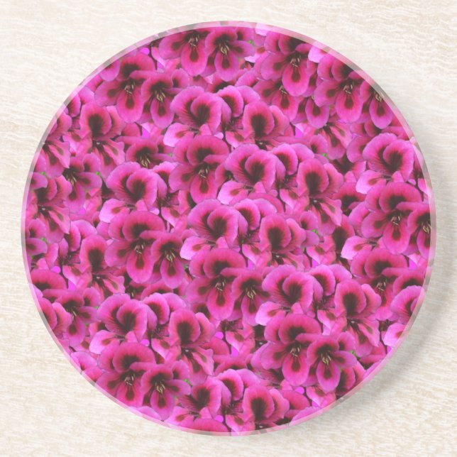 Hot Magenta Geranium Flowers, Coaster (Front)