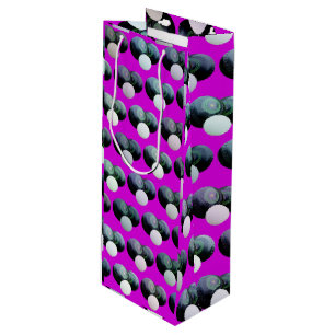 Hot Magenta Lawn Bowls Pattern, Wine Gift Bag
