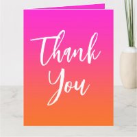 Hot Magenta Pink and Bright Orange Ombre