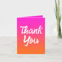 Hot Magenta Pink Bright Orange Ombre Brush Script