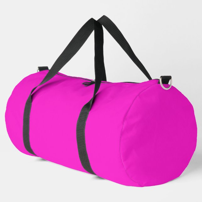Hot Magenta Solid Colour Duffle Bag (Left Corner)