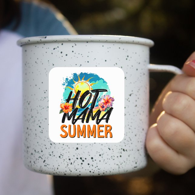 Hot Mama Summer Square Sticker (Hot Mama Summer Sticker)
