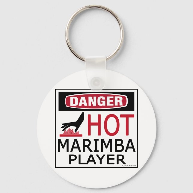 Hot Marimba Player Keychain (Front)