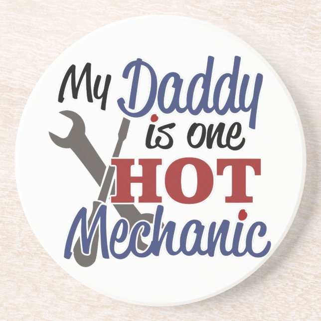 Hot Mechanic Dad Coaster (Front)