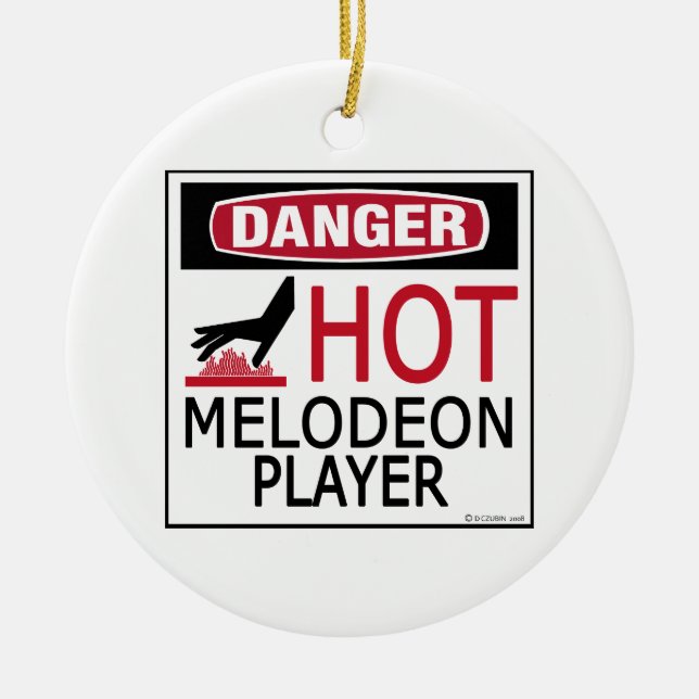 Hot Melodeon Player Ceramic Ornament (Front)