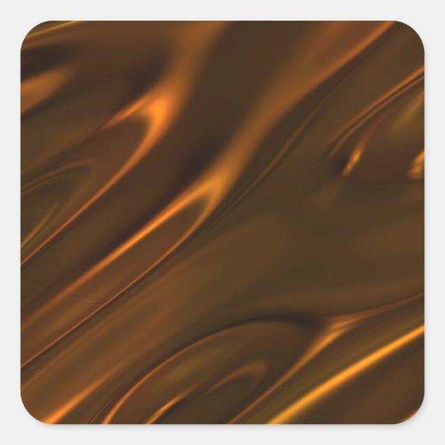 Hot Melted Liquid Chocolate Textured Square Sticker (Front)