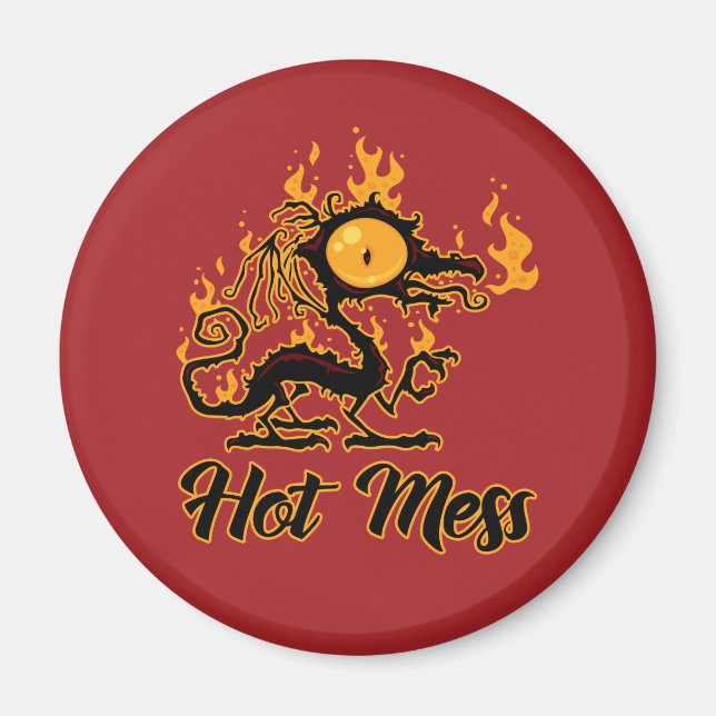 Hot Mess Crispy Dragon Magnet (Front)