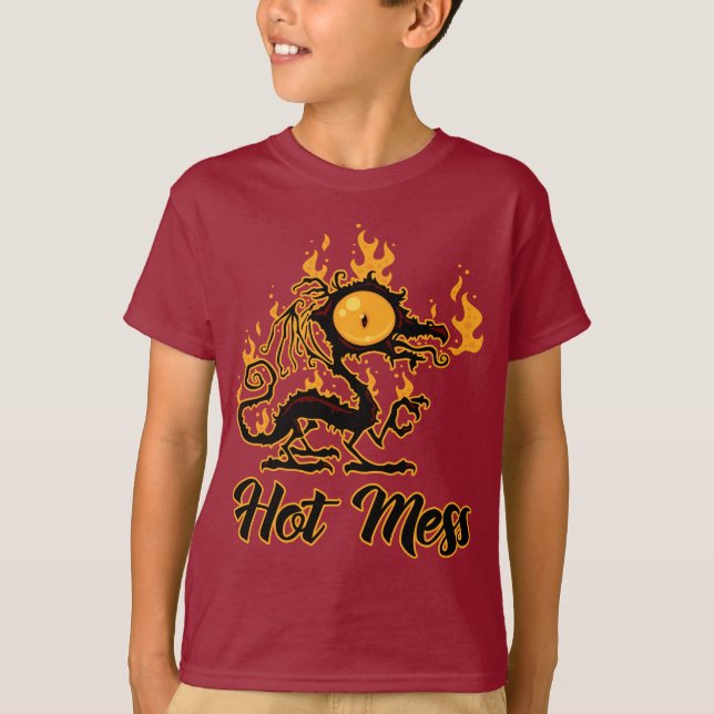 Hot Mess Crispy Dragon T-Shirt (Front)