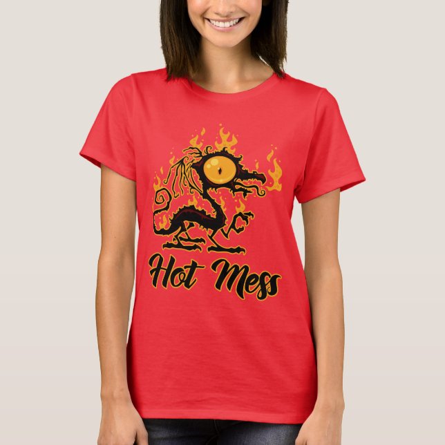 Hot Mess Crispy Dragon T-Shirt (Front)