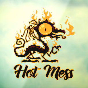 Hot Mess Crispy Dragon Window Cling