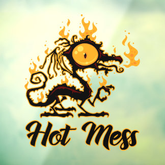 Hot Mess Crispy Dragon Window Cling