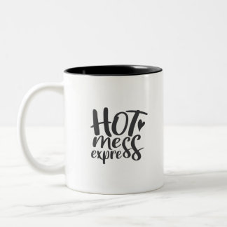hot mess express Two-Tone coffee mug