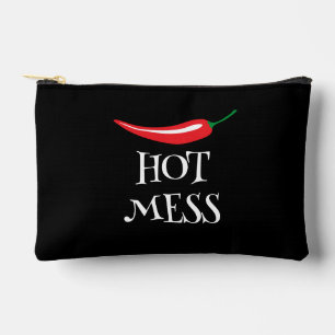 Hot Mess funny spicy red chili pepper Accessory Pouch