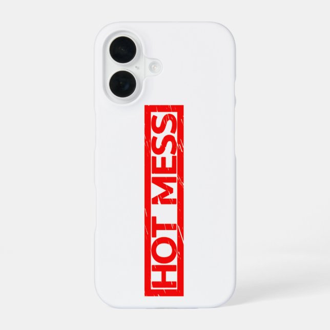 Hot Mess Stamp iPhone 16 Case (Back)