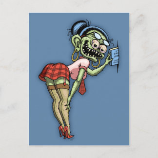 Hot monster Librarian Postcard