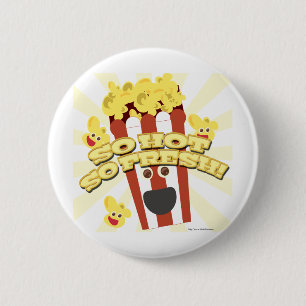 Hot N Fresh Popcorn 2 Inch Round Button