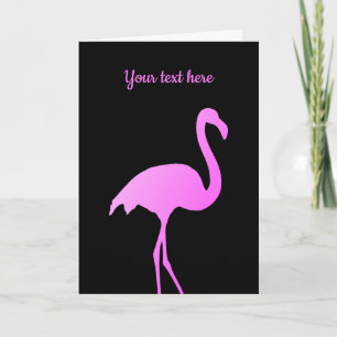 Hot neon pink tropical flamingo design custom card