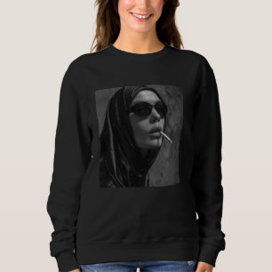 Hot nun smokes cigarette, Rebellious nun Sweatshirt