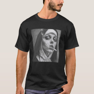 Hot nun smokes cigarette, Rebellious nun T-Shirt