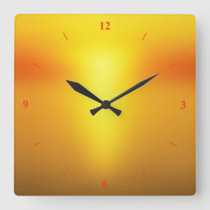 Hot Orange. Square Wall Clock