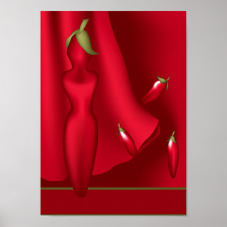 Hot Passionate Chili Pepper Woman Print