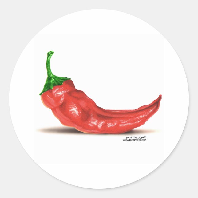 hot pepper classic round sticker (Front)