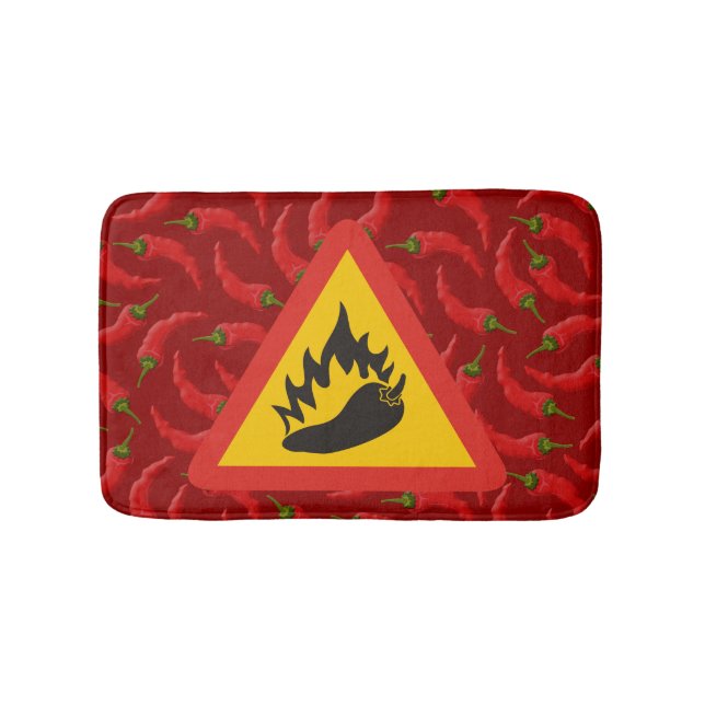Hot pepper danger sign bath mat (Front)