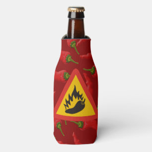 Hot pepper danger sign bottle cooler