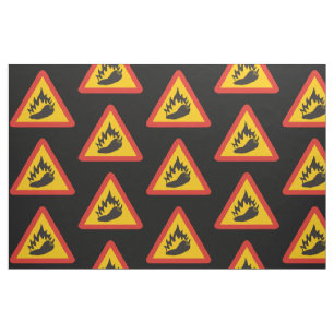 Hot pepper danger sign fabric