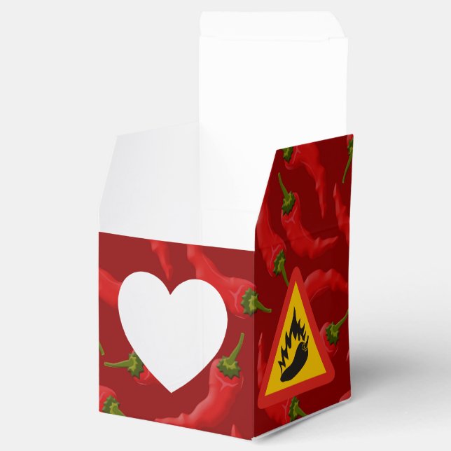Hot pepper danger sign favor box (Opened)