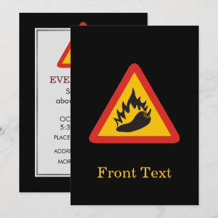 Hot Pepper Danger Sign Invitation