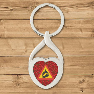 Hot pepper danger sign keychain