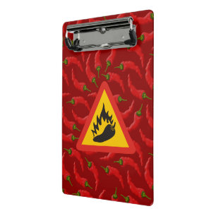 Hot pepper danger sign mini clipboard