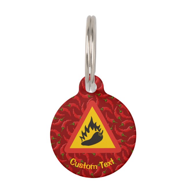 Hot Pepper Danger Sign Pet Tag (Front)