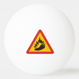Hot pepper danger sign ping pong ball