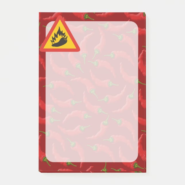 Hot pepper danger sign post-it notes (Front)