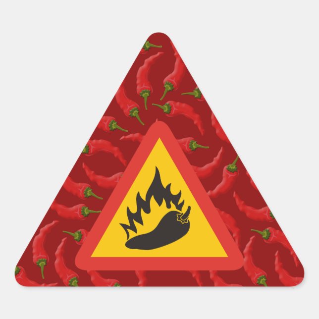 Hot pepper danger sign triangle sticker (Front)