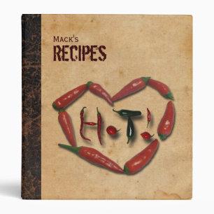 Hot Pepper Leather Look Personalized Recipe Binder