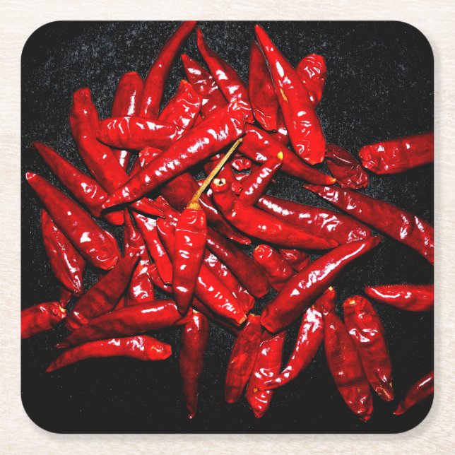 Hot Pepper - Still Life Square Paper Coaster (Front)