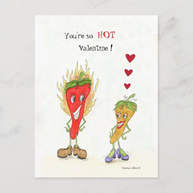 Hot Pepper Valentine Holiday Postcard (Front)