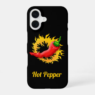 Hot Pepper with Flame iPhone 16 Case