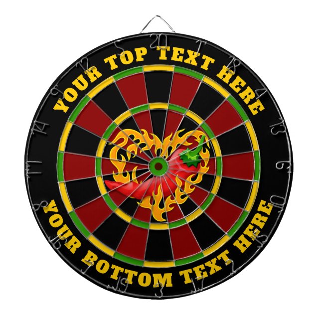 Hot Pepper with Heart Flame Dartboard (Front)