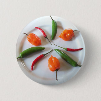 Hot Peppers 2 Inch Round Button